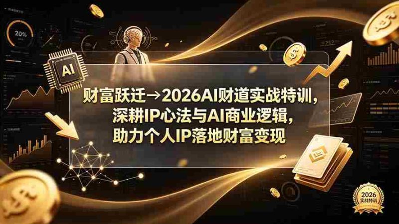 (19547期)财富跃迁→2026AI财道实战特训,深耕IP心法与AI商业逻辑,助力个人IP落地财富变现-OG资源站