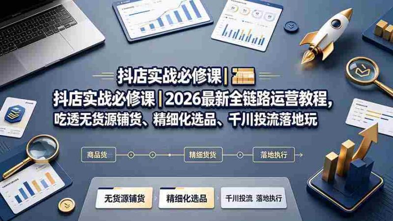 （19549期）抖店实战必修课｜2026最新全链路运营教程，吃透无货源铺货、精细化选品、千川投流落地玩法-OG资源站