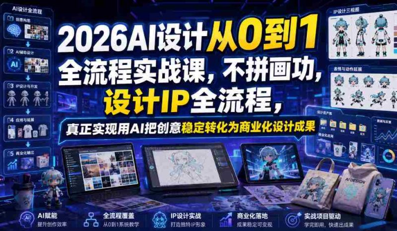 2026AI设计从0到1全流程实战课,不拼画功,设计IP全流程,真正实现用AI把创意稳定转化为商业化设计成果-OG资源站