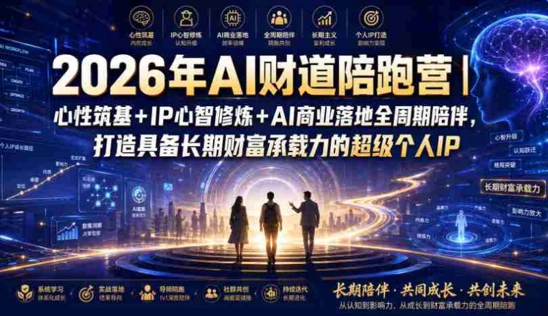 2026年AI财道陪跑营|心性筑基+IP心智修炼+AI商业落地全周期陪伴,打造具备长期财富承载力的超级个人IP-OG资源站