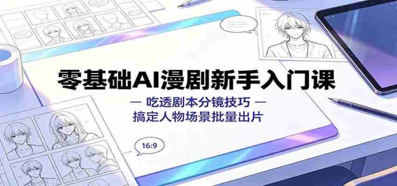 零基础AI漫剧新手入门课:吃透剧本分镜技巧,搞定人物场景批量出片-OG资源站