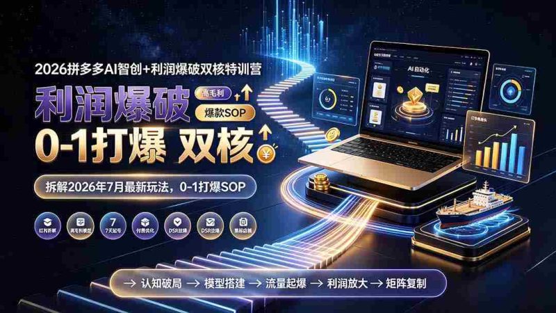 (19562期)2026拼多多AI智创+利润爆破双核特训营-更新:拆解2026年7月最新玩法,0-1打爆SOP-OG资源站