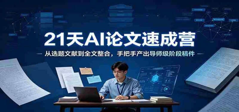 21天AI论文速成营：从选题文献到全文整合，手把手产出导师级阶段稿件-OG资源站