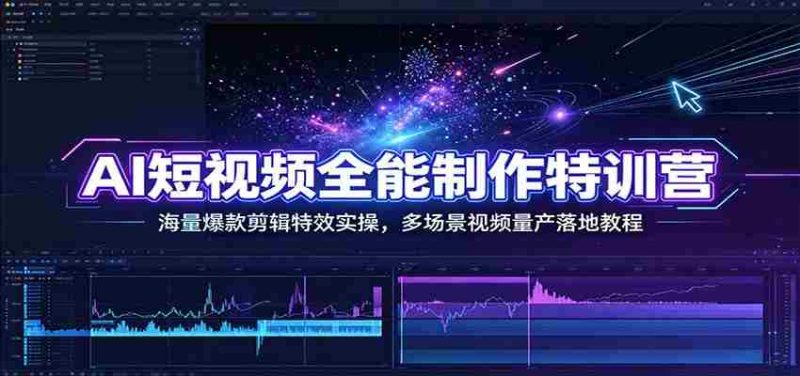 AI短视频全能制作特训营:海量爆款剪辑特效实操,多场景视频量产落地教程-OG资源站
