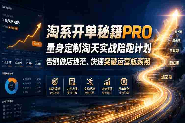 淘系开单秘籍PRO,量身定制淘天实战陪跑计划,告别做店迷茫、快速突破运营瓶颈期(更新20260728)-OG资源站