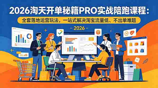 (19579期)2026淘天开单秘籍PRO实战陪跑课程-更新:全套落地运营玩法,一站式解决淘宝流量低、不出单难题-OG资源站