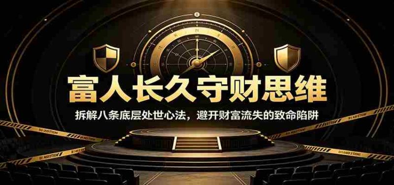 富人长久守财思维:拆解八条底层处世心法,避开财富流失的致命陷阱-OG资源站