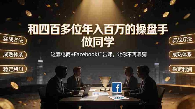 （19592期）和四百多位年入百万的操盘手做同学——这套电商+Facebook广告课，让你不再靠猜【原创双语字幕】-OG资源站