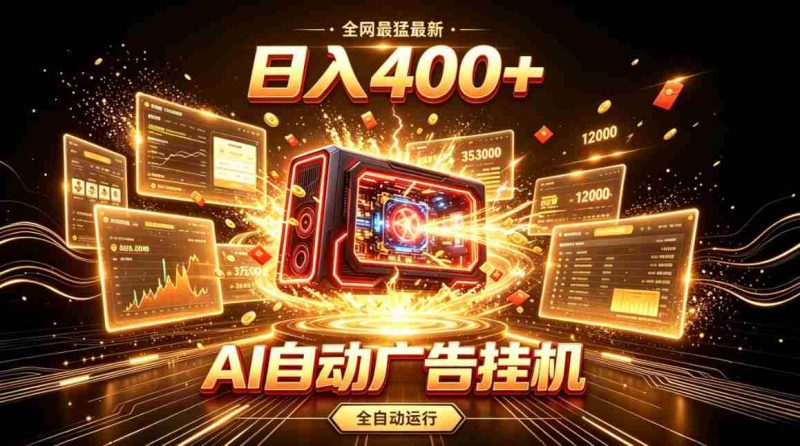 全网最猛最新的AI自动广告挂G，狠收益日入400+，真正做到躺賺式变现【揭秘】-OG资源站