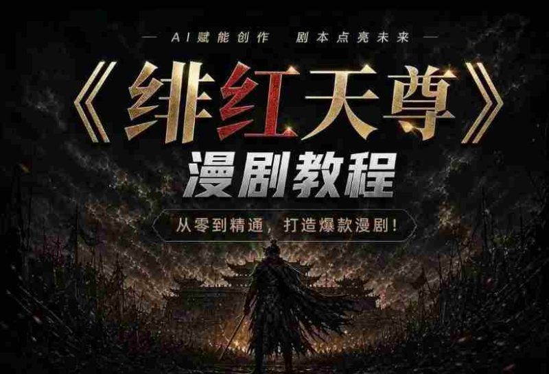绯红天尊AI漫剧系统教程｜从零入门到精通，工具运用+剧本创作+爆款逻辑+提示词素材+镜头剪辑，全套爆款漫剧落地实战课-OG资源站
