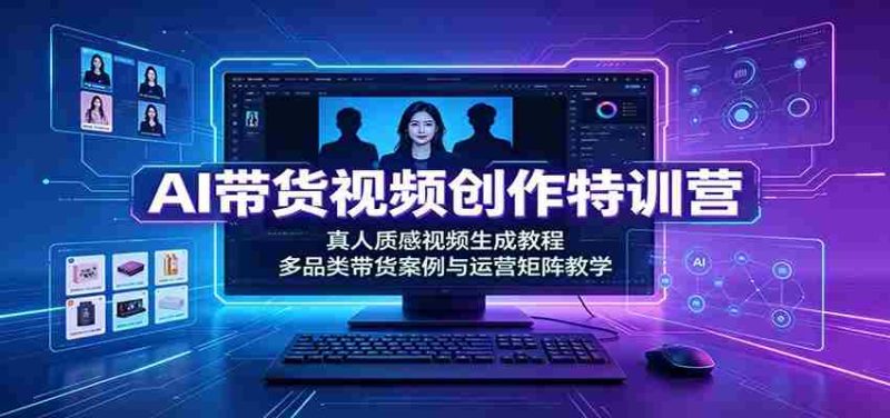 AI带货视频创作特训营：真人质感视频生成教程，多品类带货案例与运营矩阵教学-OG资源站