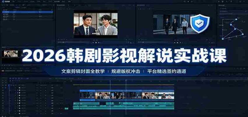 2026韩剧影视解说实战课：文案剪辑封面全教学，规避版权冲击平台精选签约通道-OG资源站