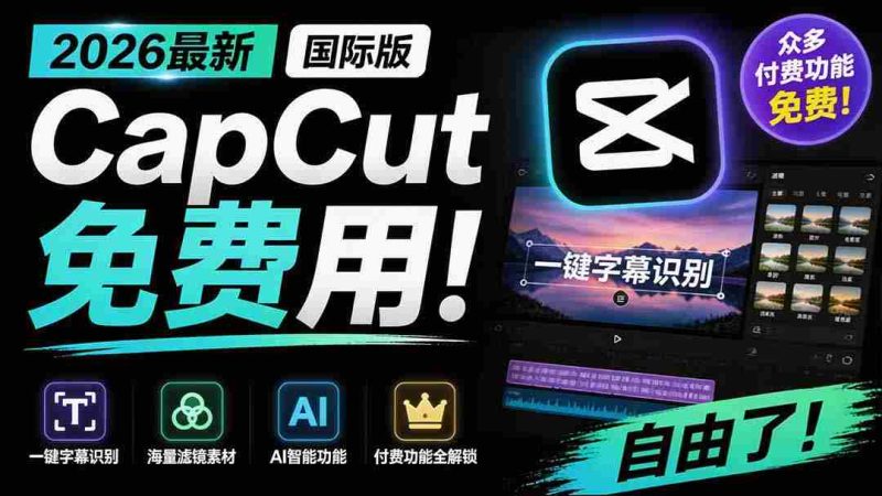 （19621期）2026最新国际版剪映！CapCut 众多付费功能免费用，一键字幕识别 / 滤镜素材 / AI智能功能自由了 CapCut-OG资源站