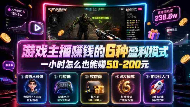 (19627期)付费文章:游戏主播赚钱的6种盈利模式,一小时怎么也能赚50-200元-OG资源站