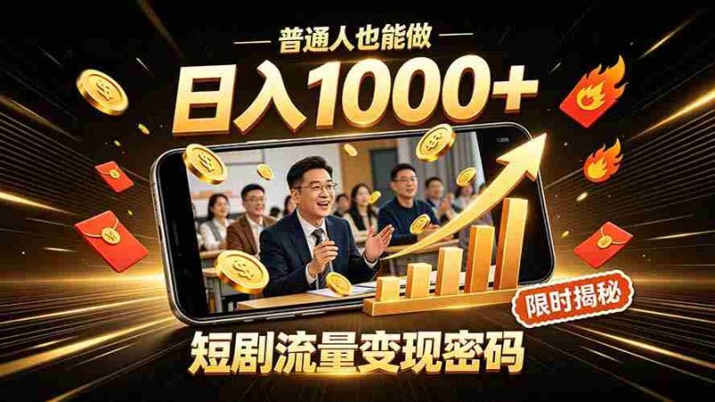 （19631期）一部手机做短剧分发，不用真人出镜、不用拍摄剧本，快手流量变现日赚千元-OG资源站