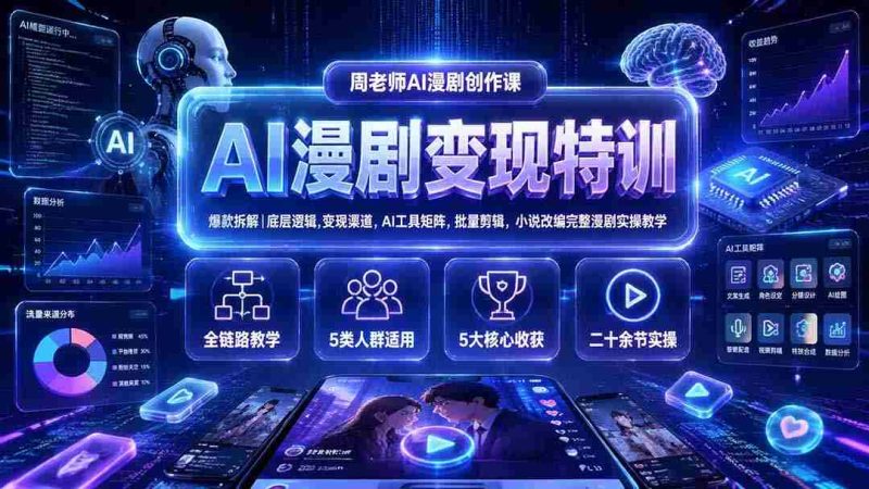 (19633期)AI漫剧变现特训★爆款拆解|底层逻辑,变现渠道,AI工具矩阵,批量剪辑,小说改编完整漫剧实操教学-OG资源站