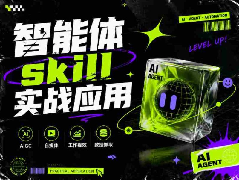 智能体skill实战应用，为寻求利用智能体进行工作提效的人打造，案例演示，纯实战课-OG资源站