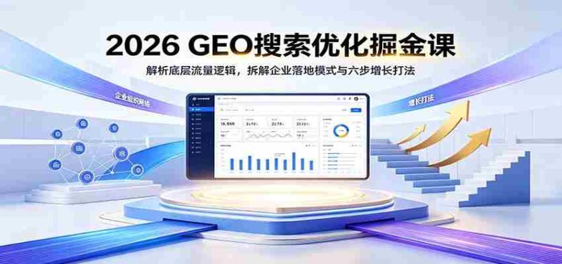 2026 GEO搜索优化掘金课：解析底层流量逻辑，拆解企业落地模式与六步增长打法-OG资源站
