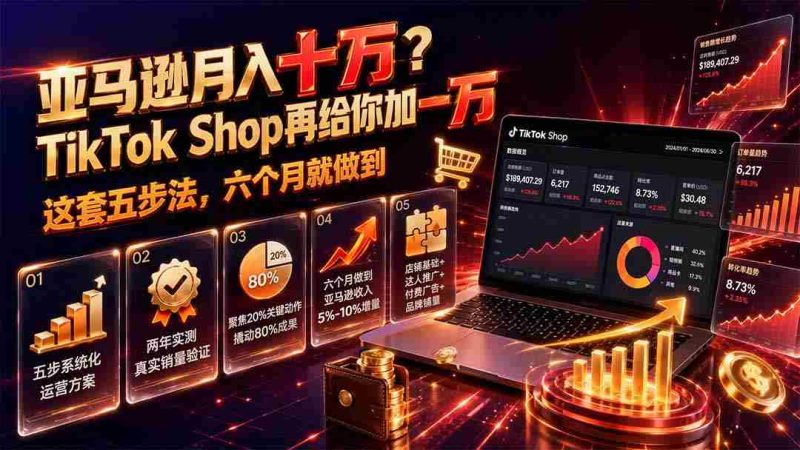 （19643期）亚马逊月入十万？TikTok Shop再给你加一万——这套五步法，六个月就做到【原创双语字幕】-OG资源站