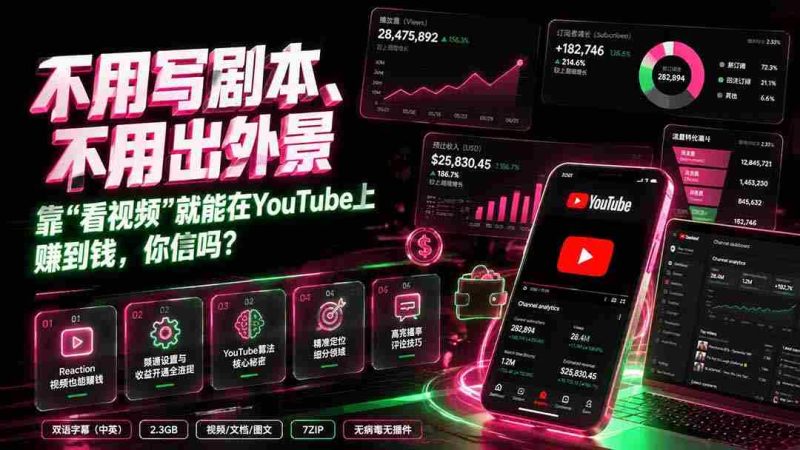 （19646期）不用写剧本、不用出外景——靠”看视频”就能在YouTube上赚到钱，你信吗？【原创双语字幕】-OG资源站