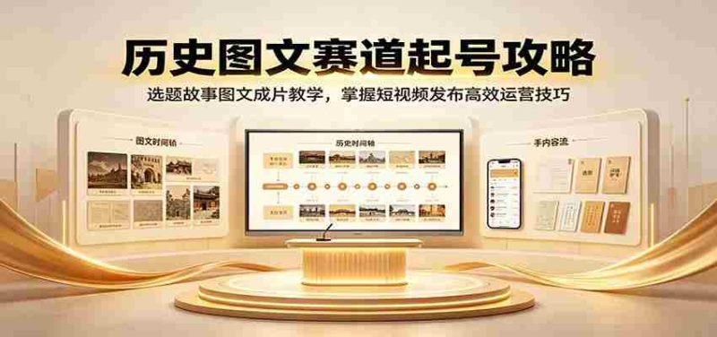 历史图文赛道起号攻略:选题故事图文成片教学,掌握短视频发布高效运营技巧-OG资源站