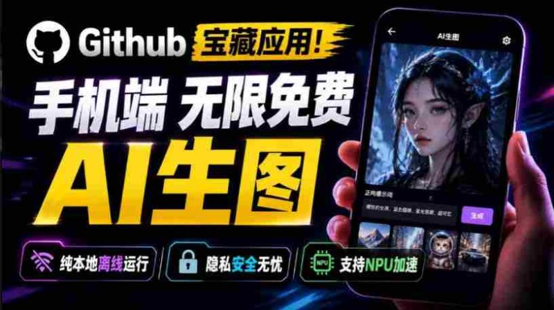 Github宝藏应用！手机端无限免费AI生图，纯本地离线运行，支持NPU加速斩获3.1k stars，local-dream-OG资源站