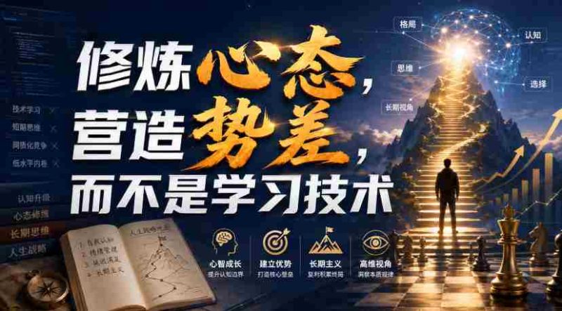 付费文章：修炼心态，营造势差，而不是学习技术-OG资源站