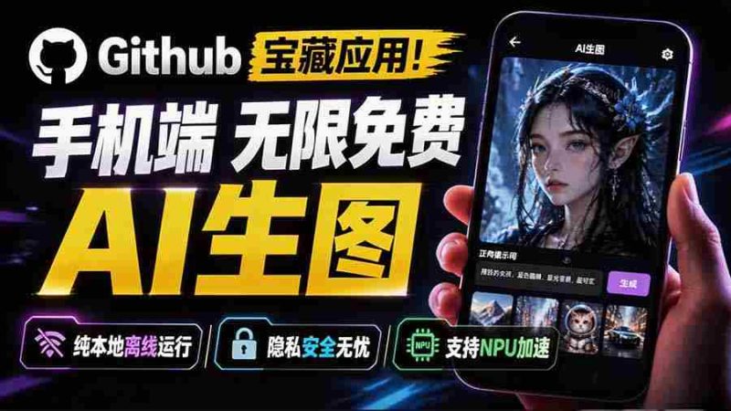 (19681期)Github宝藏应用!手机端无限免费AI 生图,纯本地离线运行,支持NPU加速 斩获3.1k stars,local-dream-OG资源站