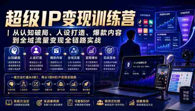 超级IP变现训练营｜从认知破局、人设打造、爆款内容到全域流量变现全链路实战-OG资源站