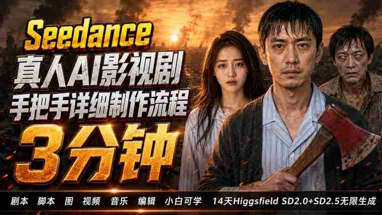 3分钟真人AI影视剧怎么做？SD 2.0手把手完整制作流程｜Higgsfield 14天SD 2.0/2.5无限生成-OG资源站