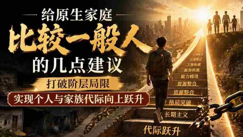 （19708期）付费文章：给原生家庭比较一般人的几点建议，打破阶层局限，实现个人与家族代际向上跃升-OG资源站