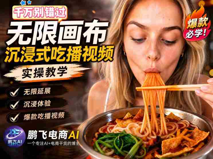 保姆级教程｜用AI无线画布做沉浸式吃播，3步直接出片，无线画布工作流，操作简单好上手-OG资源站