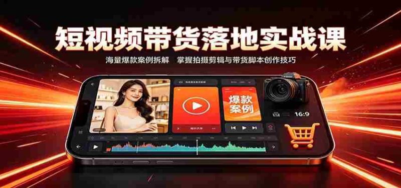 短视频带货落地实战课:海量爆款案例拆解,掌握拍摄剪辑与带货脚本创作技巧-OG资源站