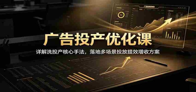 广告投产优化课:详解洗投产核心手法,落地多场景投放提效增收方案-OG资源站