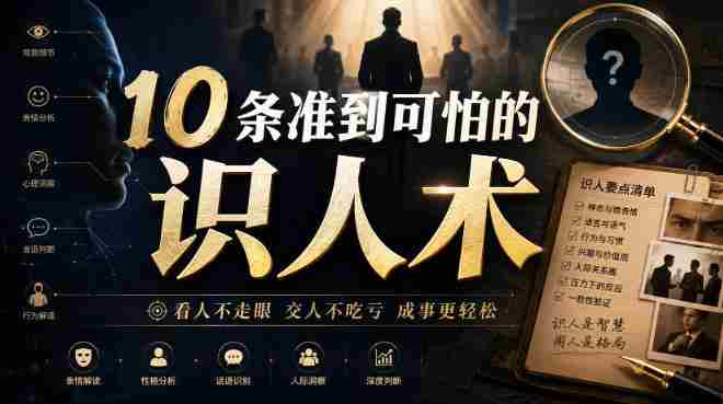 付费文章:10条准到可怕的识人术-OG资源站