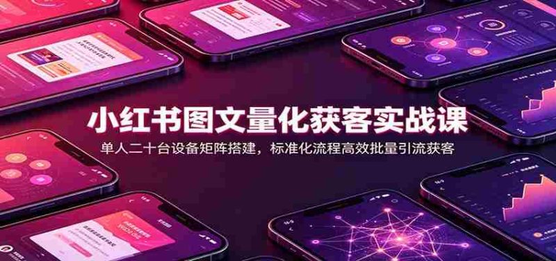 小红书图文量化获客实战课：单人二十台设备矩阵搭建，标准化流程高效批量引流获客-OG资源站