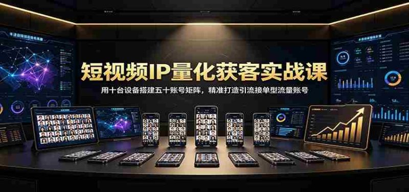 短视频IP量化获客实战课:用十台设备搭建五十账号矩阵,精准打造引流接单型流量账号-OG资源站
