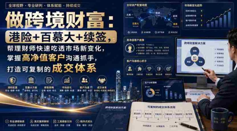做跨境财富:港险+百慕大+续签,帮理财师快速吃透市场新变化,掌握高净值客户沟通抓手,打造可复制的成交体系-OG资源站