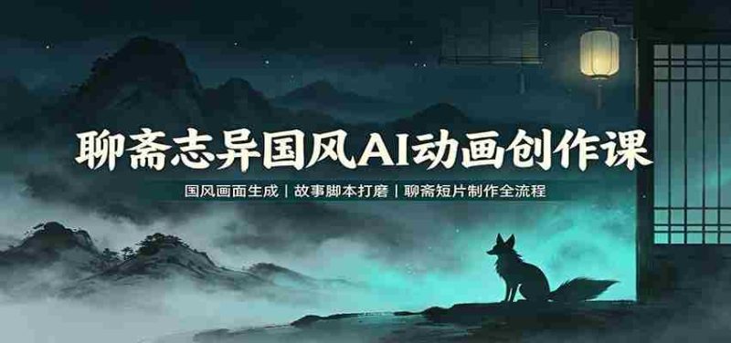 聊斋志异国风AI动画创作课:国风画面生成,故事脚本打磨,聊斋短片制作全流程-OG资源站