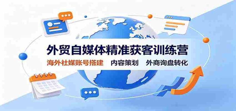 外贸自媒体精准获客训练营：海外社媒账号搭建，内容策划，外商询盘转化-OG资源站