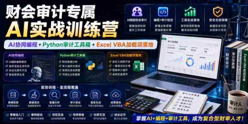 财会审计专属AI实战训练营|AI协同编程+Python审计工具箱+Excel VBA加载项落地(更新0816)-OG资源站