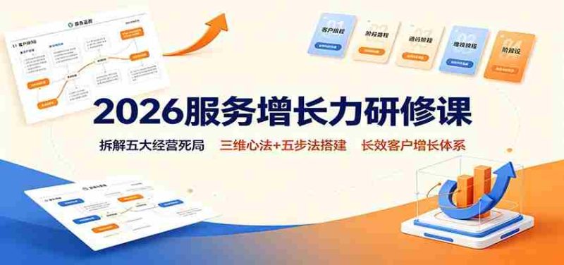 2026服务增长力研修课：拆解五大经营死局，三维心法+五步法搭建长效客户增长体系-OG资源站