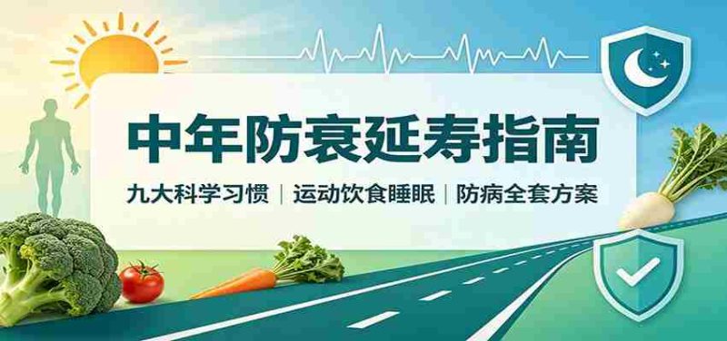 中年防衰延寿指南:九大科学习惯,运动饮食睡眠防病全套方案-OG资源站
