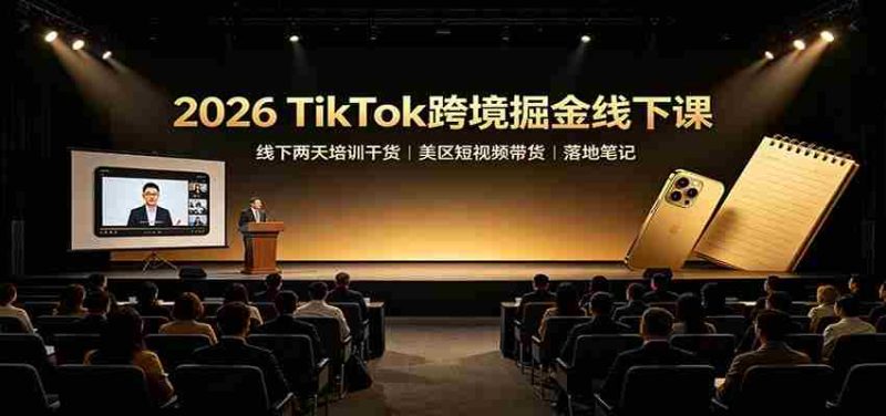 2026 TikTok跨境掘金线下课:线下两天培训干货,美区短视频带货落地笔记-OG资源站