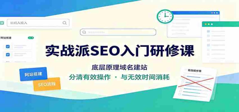 实战派SEO入门研修课:底层原理域名建站,分清有效操作与无效时间消耗-OG资源站