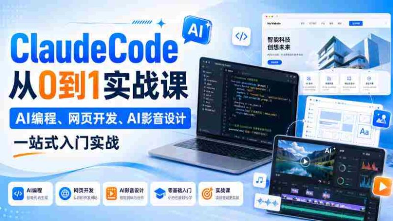 ClaudeCode从0到1实战课，AI编程、网页开发、AI影音设计一站式入门实战-OG资源站