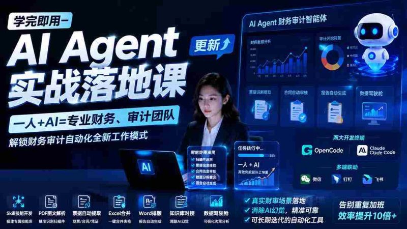 (19740期)学完即用—AI Agent实战落地课-更新:一人+AI=专业财务、审计团队,解锁财务审计自动化全新工作模式-OG资源站