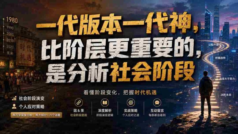 (19745期)付费文章:一代版本一代神,比阶层更重要的,是分析社会阶段-OG资源站
