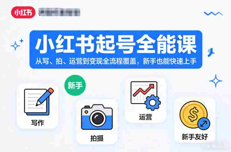 小红书起号全能课,从写、拍、运营到变现全流程覆盖,新手也能快速上手(更新)-OG资源站