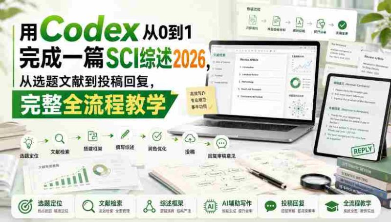 用Codex从0到1完成一篇SCI综述2026,从选题文献到投稿回复,完整全流程教学-OG资源站
